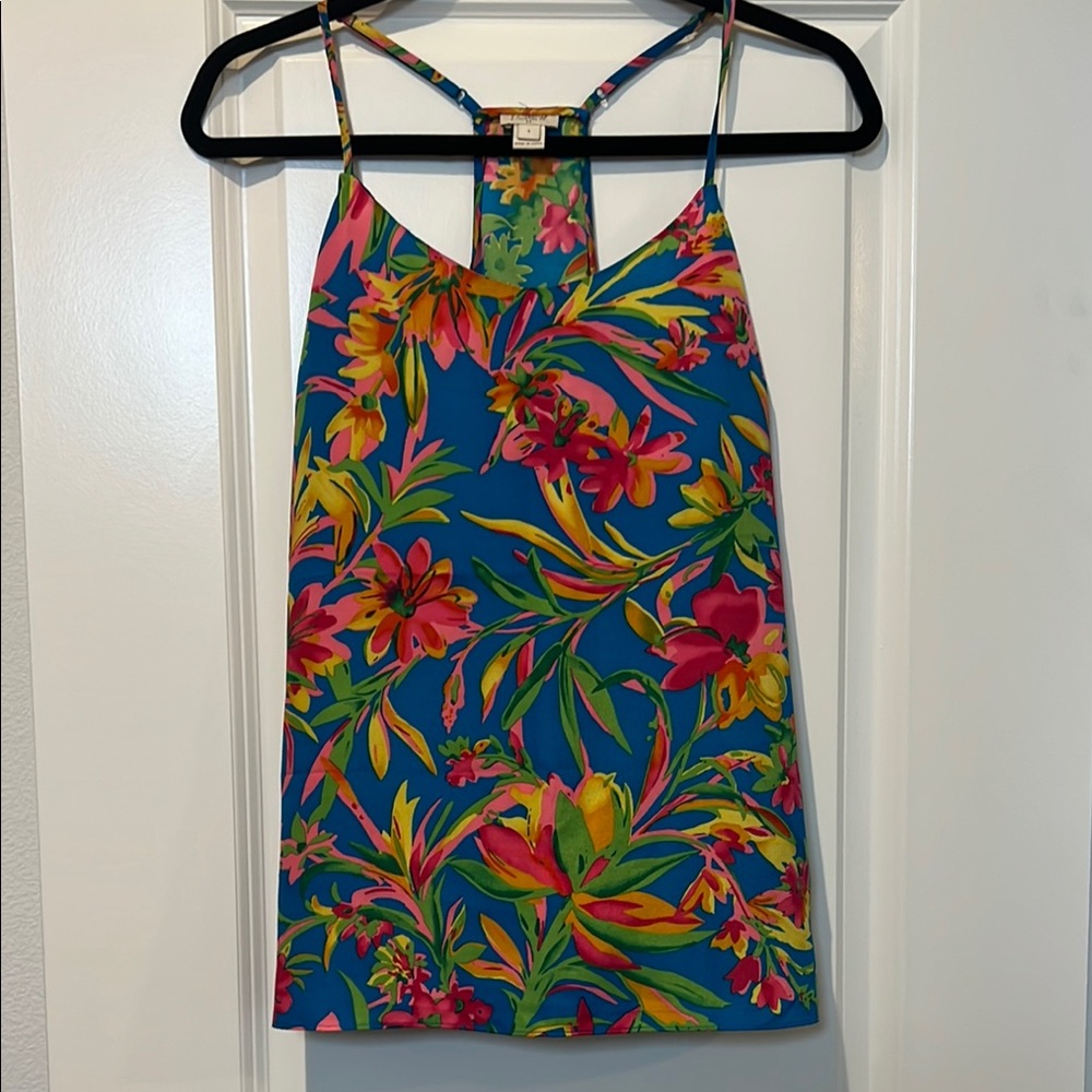 J Crew Colorful Floral Print Women's Tank Top size 4